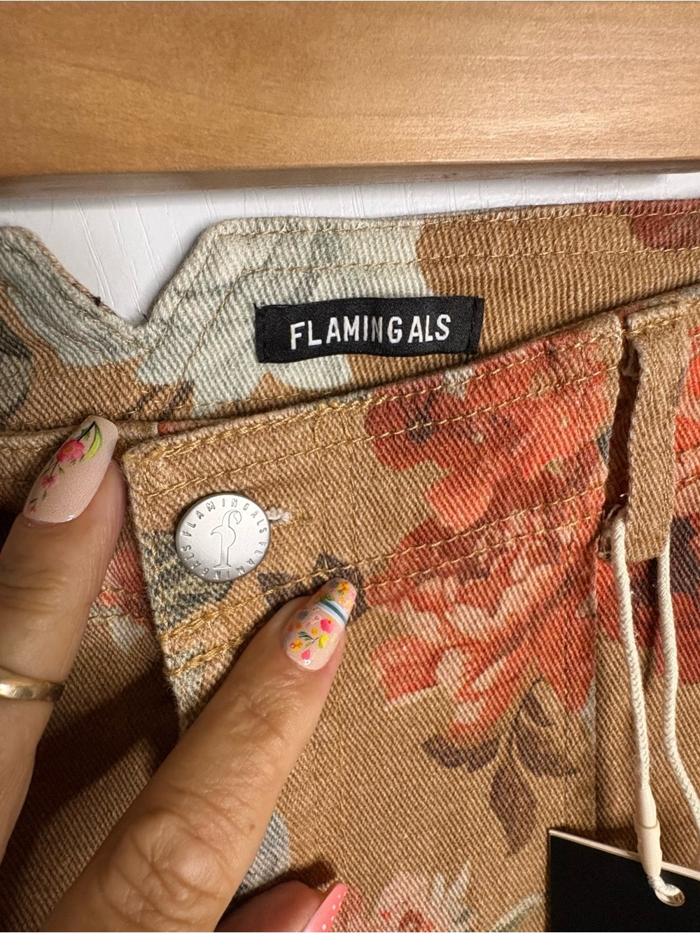 Flamingals NWT 2XL Floral Denim Jeans Boho Cottagecore Grandmachic Y2K Western - Picture 6 of 8